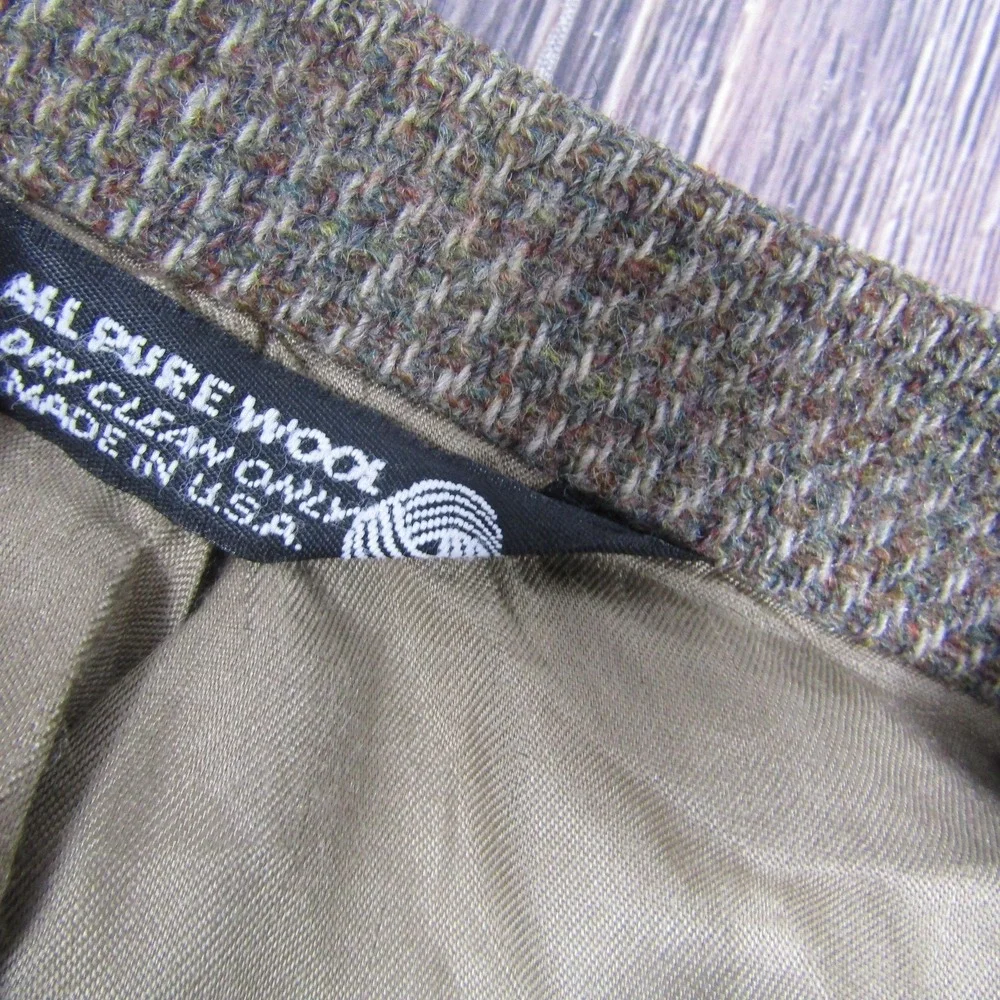 J.G. Hook Sport Coat Mens 44 Brown Herringbone Wool Suede Elbow Patch Blazer